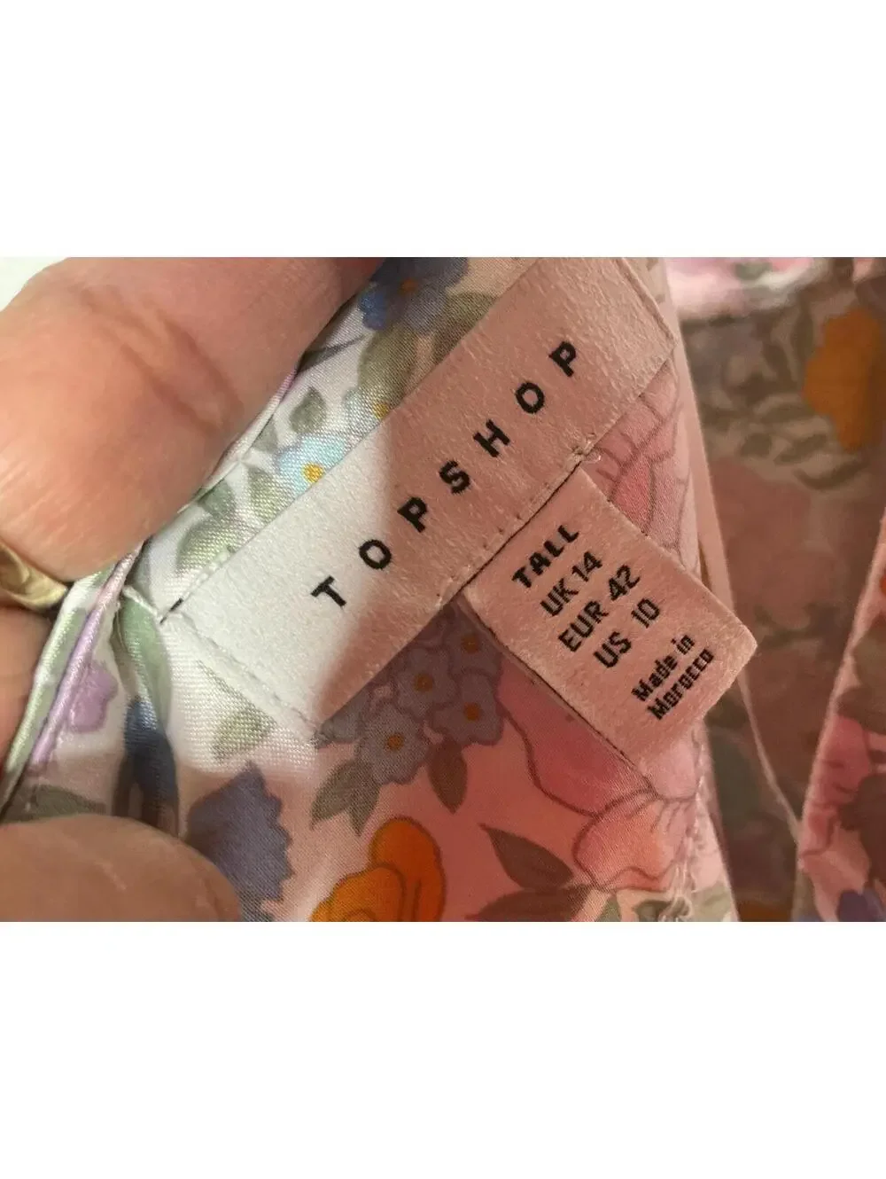 < Topshop Tall Floral Satin Slip Midi Dress > - Picture 4 of 7